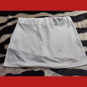 Women's White Skirt with Shorts Underneath